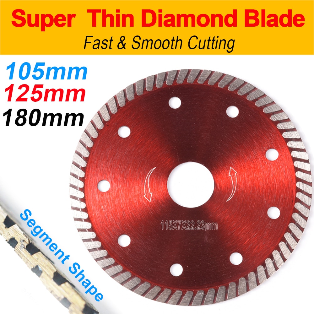 Skære porcelæn fliser turbo tynde keramiske hjul marmor diamant vinkelsliber sav mursten ​105/115/125mm blade skive murværk