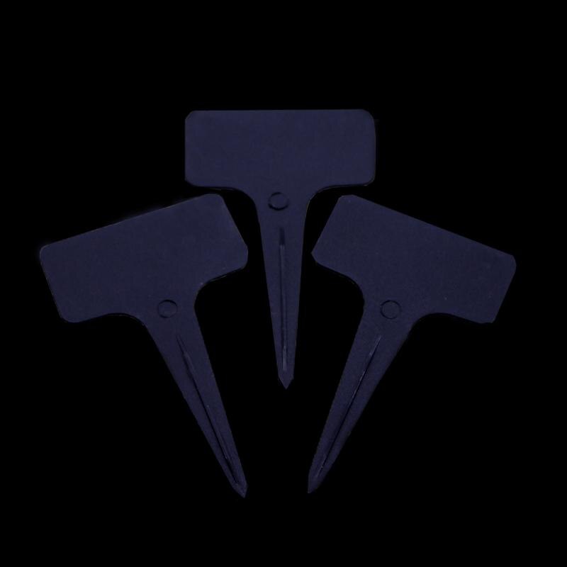 200 stk billig plast t-formet identifikasjonsmerke barnehage dekorasjon klistremerker pottemaker hage ornamenter  v1nf modifiserte planter: Svart