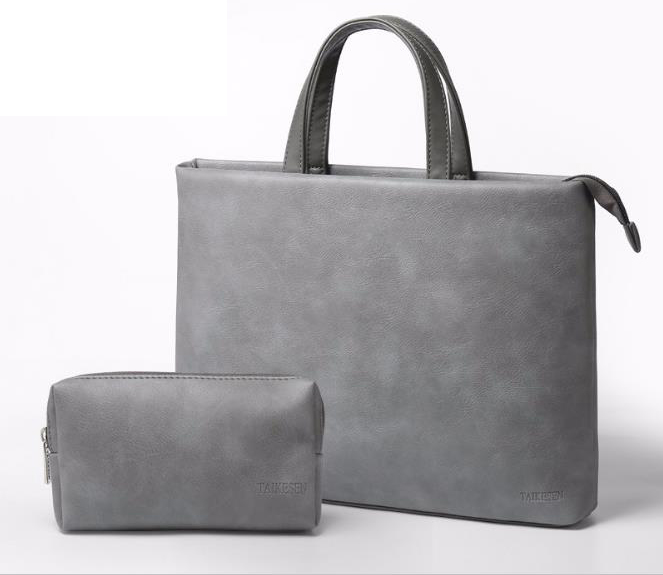 Business Mannen Vrouwen Aktetas Tas voor Laptop Tas Casual Man Bag Schoudertassen Business Document 15 Inches: Grijs