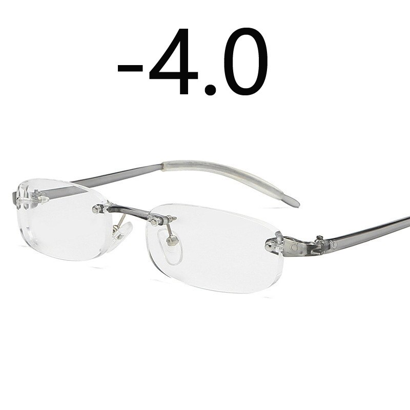 Randloze Bijziendheid Bril Mannen Vrouwen Ultralight Kortzichtig Bijziend-1 -1.5 -2.0-4.0, verziendheid + 1.0 + 1.5 + 2.0 + 4.0: myopia -4.0