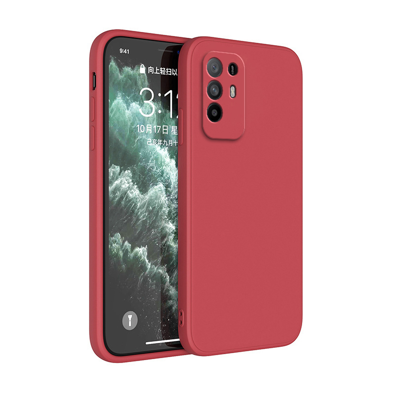 Originele Soft Case voor OPPO A94 A95 5G Coque Camera Bescherming Dunne Vierkante Vloeibare Siliconen Luxe Klassieke Schokbestendige Cover Funda: Microvezel / Ivoor