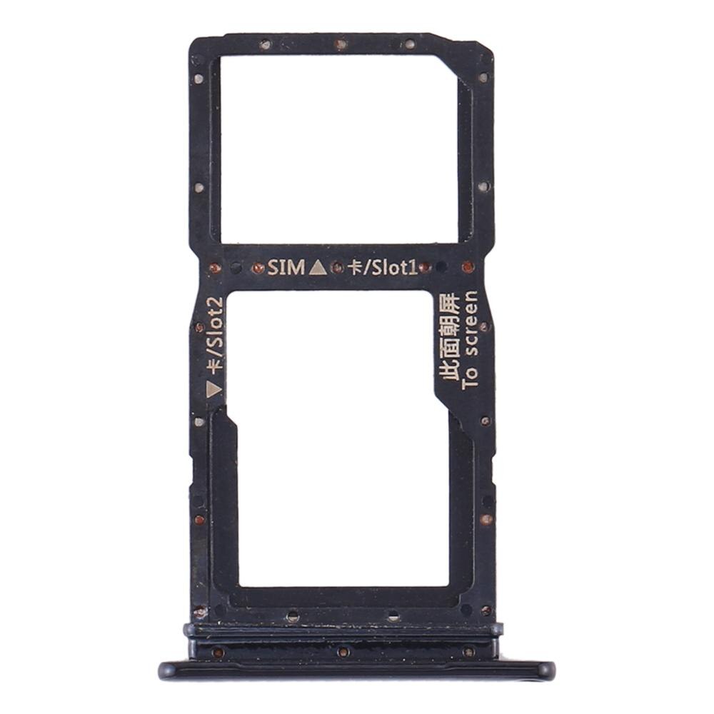 Bandeja de tarjeta SIM + bandeja de tarjeta SIM/Micro SD para Huawei Honor 9X, ranura para tarjeta inteligente, pieza de reparación de repuesto: Black