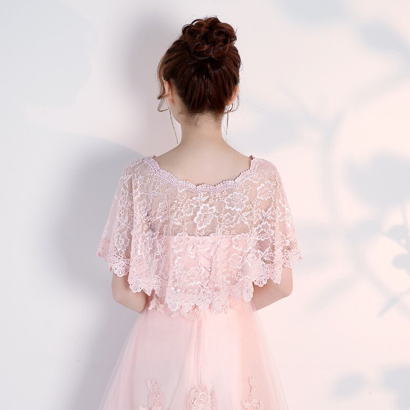 Envolturas nupciales de encaje de verano, chal blanco para mujer, encogimiento de hombros rojo, capa de boda, Bolero, cubre hombros y brazos para mujer y Niña