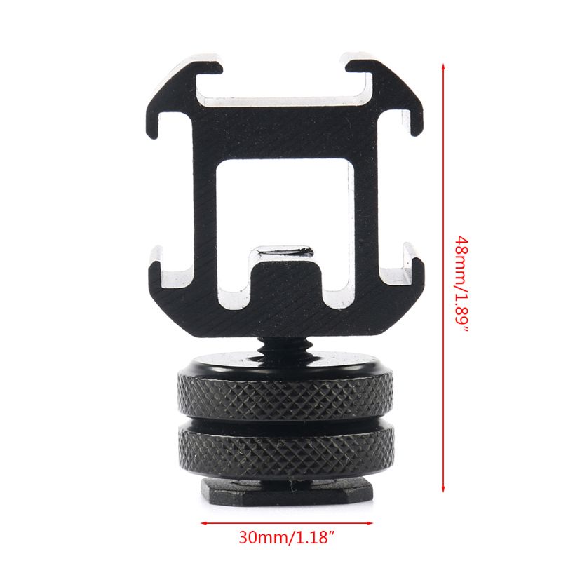 3 Shoe Mount Adapter Dual Screws Stand Holder for DSLR Camera Flash Light K3NB
