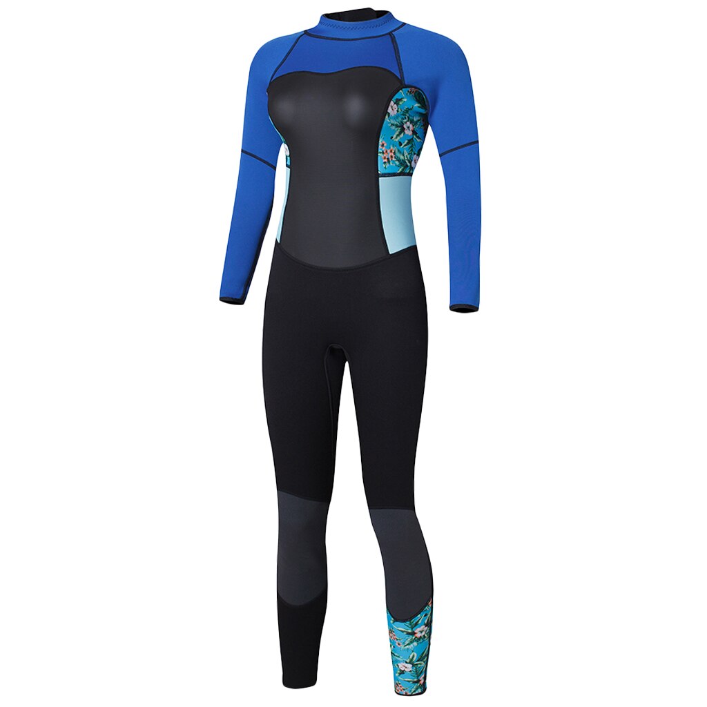 Women Long Sleeve Rash Guard, UPF 50+ Back Zipper Stretch Swim Surfing Scuba Diving Kayak Full Wetsuit: Royal Blue M