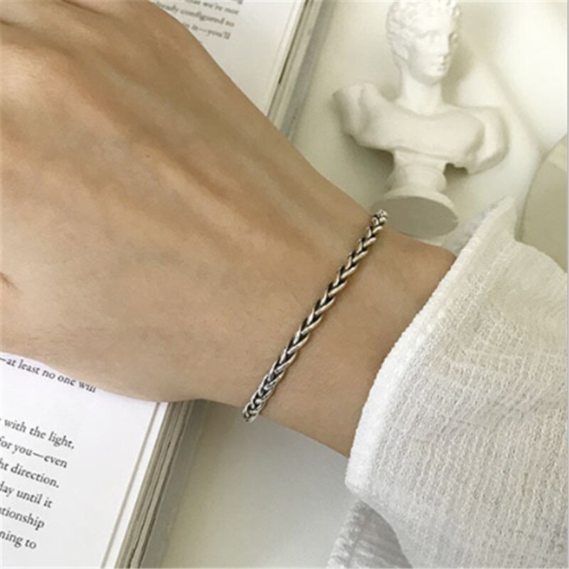 Dubbele Twisted Zilver Kleur Armbanden Vlakte Dunne Armbanden Voor Vrouwen Koperen Minimalistische Bangles Verstelbare