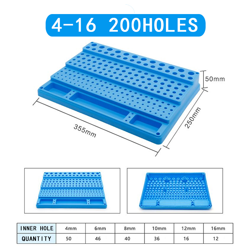 Boîte à outils de fraise, boîte de rangement de 288 trous, boîte de rangement de foret 4mm 16mm CNC, organisateur d'outils, support d'accessoires multifonctionnel: 5.5MM