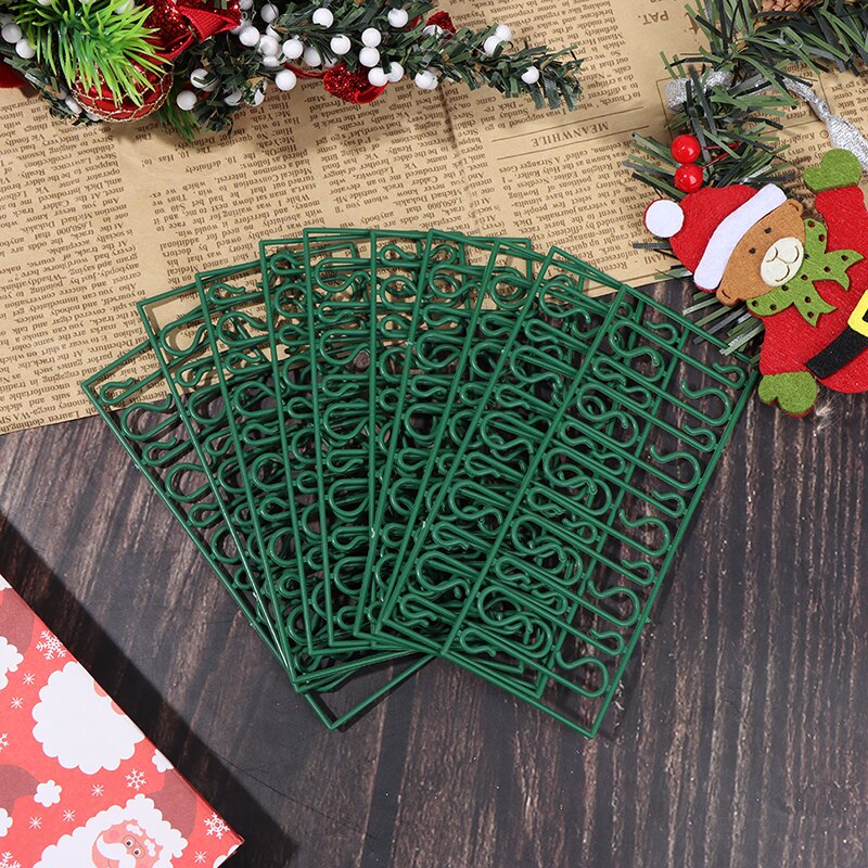 10/20/40/60/100 Pcs Herbruikbare Green Haken Kerstboom Opknoping Ornament S Diy Xmas accessoires Decor