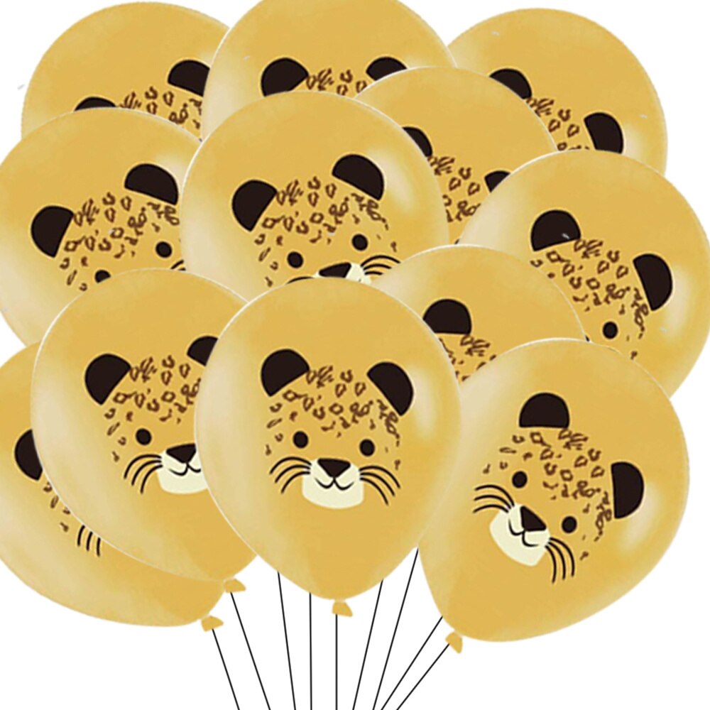 10Pcs Bos Dier Ballon Jungle Safari Verjaardagsfeestje Decoratie Cartoon Leeuw Tijger Ballonnen Voor Kinderen Party Diy Supplies: 10pcs leopard