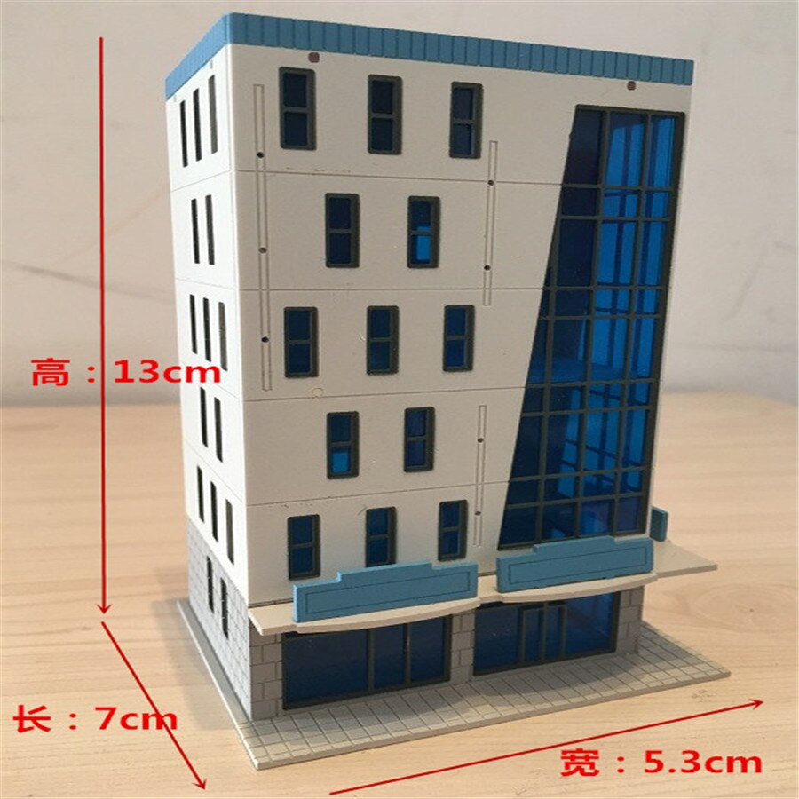 2pcs/lot Model 1:87 HO Scale Plastic Color Building For Ho Train Layout: Blue