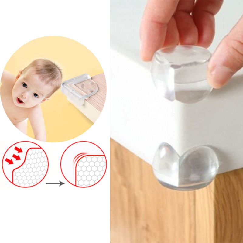 Almohadilla de esquina de silicona transparente para protección de niños, Protector de esquina de bonito, seguridad para niños y bebés, 8 unids/lote