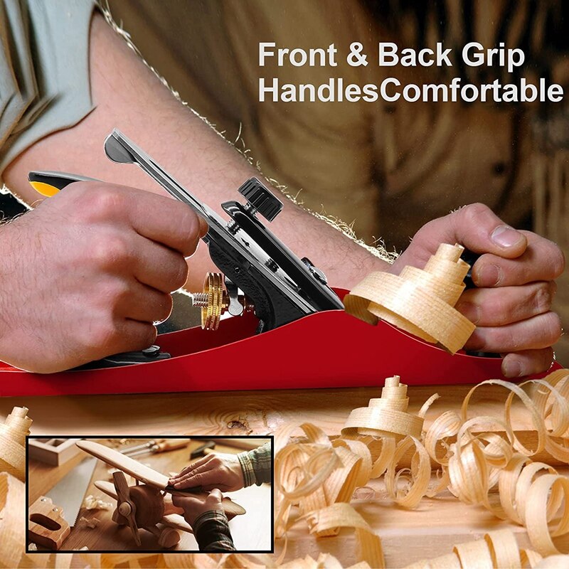 12.5Inch Wood Planer 2Inch Cutter Planers Woodworking Tools Adjustable Control the Depth of Hand Plane,2 Blades