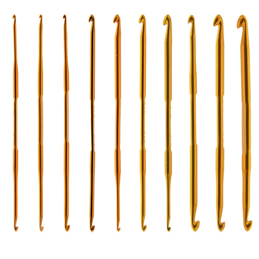 10pcs Aluminum Alloy Craft Handmade Crochet Hook Yarn Double Head Clothing For Beginners DIY Kniting Tools Woven Multipurpose