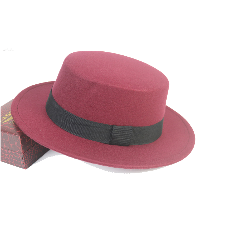 9 farver jazz kasketter herrehatte imiteret uldne kvinder mænd damer fedoras top hat europæisk amerikaner runde kasketter bowlerhatte: 4