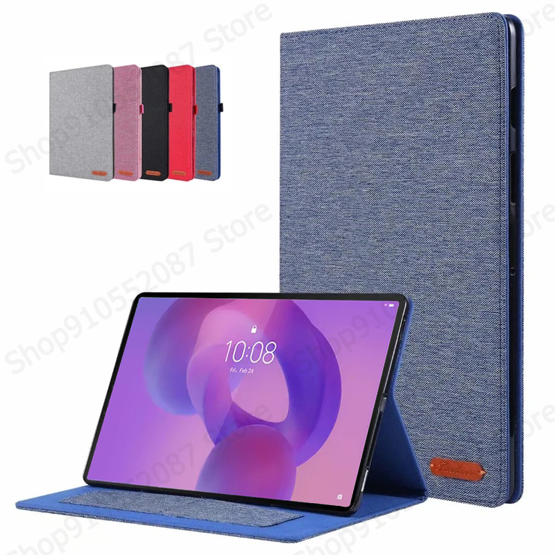Etui til lenovo idea tab pro, blødt cowboy-stativ, flip-cover til xiaomi pad pro 12.7 /  , idea tab 12.7  tb373fu tb375fc