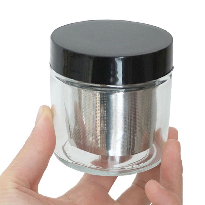 Diamond Wassen Cup Alcohol Cleaner Edelsteen Schoonmaken Glazen Pot Fles Met Metalen Zeef