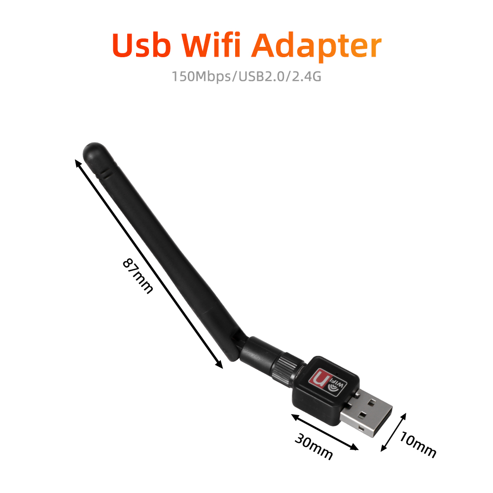 150Mbps RTL8188 Wireless Network Card Mini USB 2.0 WiFi Adapter LAN Wi-Fi Receiver Dongle Antenna 802.11 b/g/n for PC Windows