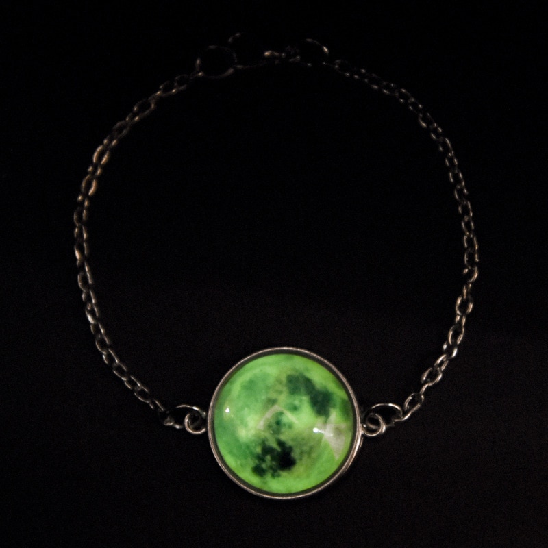 Bracelet lune naissance lueur dans la lune sombre Phase argent chaîne Bracelet brillant anniversaire lune bijoux lunaire Phase Bracelets charme