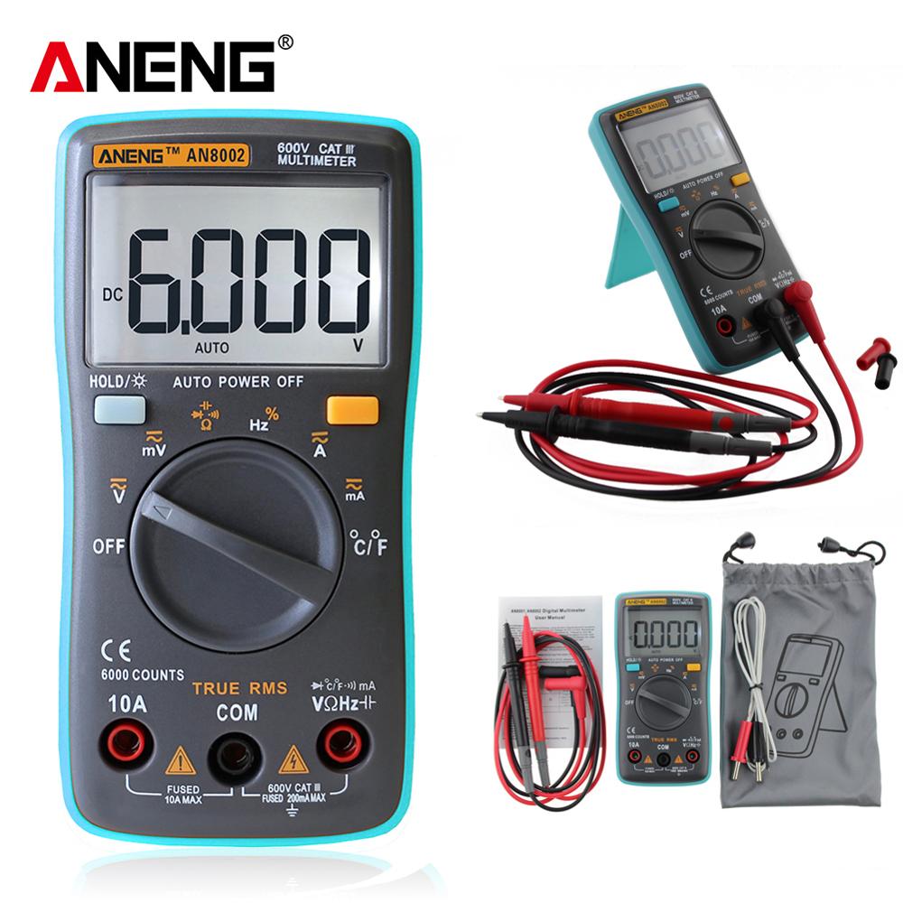 Aneng AN8002 Digitale Multimeter Ac Dc Lcd Display Elektrische Multimeter Handheld Tester Meter Digitale Multimetro