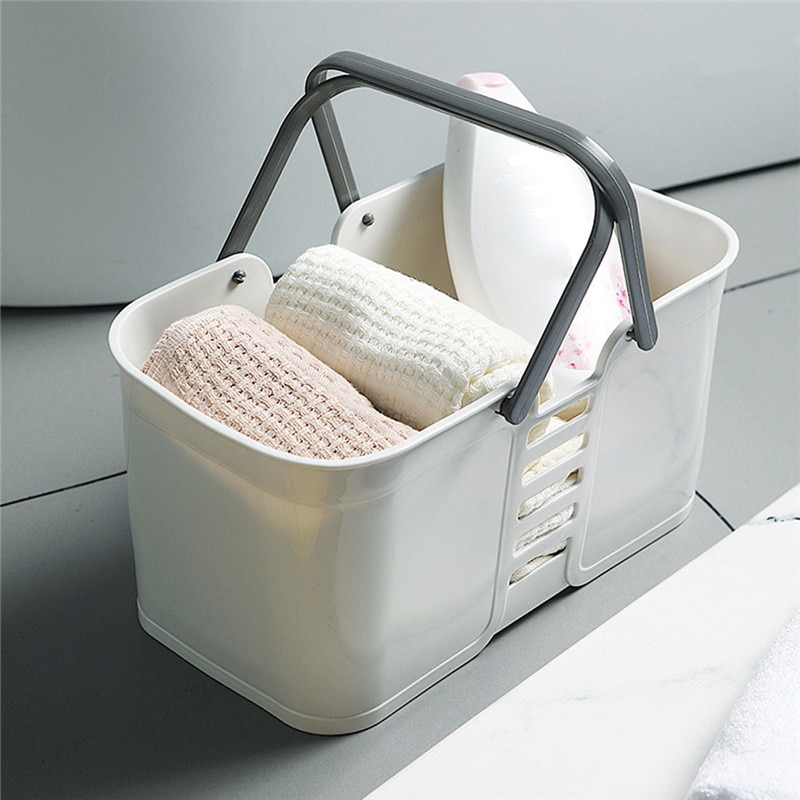 Panier à linge de bain avec poignée | Boîte de rangement Portable pour produits de toilette serviettes, porte-cosmétiques de bureau à domicile @ D