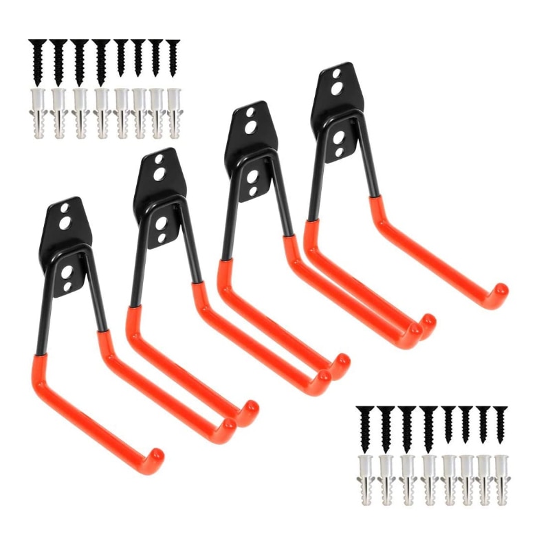 Haak garage opslag gereedschap aan de muur gemonteerde zware u-vormige gereedschapshouder dubbele garage organizer haak antislip coating benodigdheden