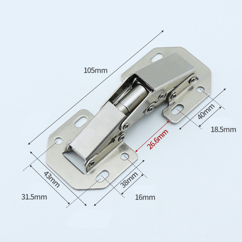 Soft Close No punching required Spring Hinges,No Pre-drilled Noiseless Hidden Concealed Cabinet Hinge Furniture Hinge: WHITE