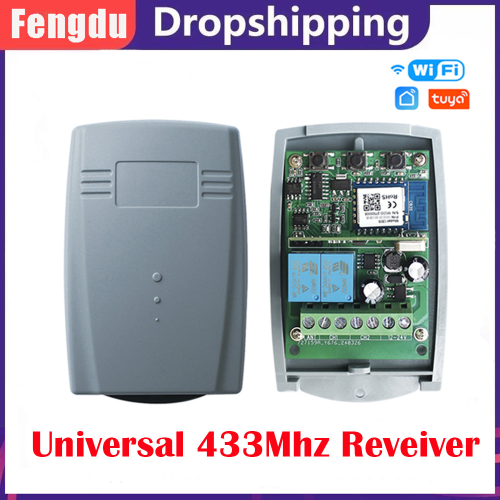 Garage Door Remote Control Receiver DC/AC 7V-32V/USB5V 433MHz Tuya Zigbee Gate Command Transmitter Switch