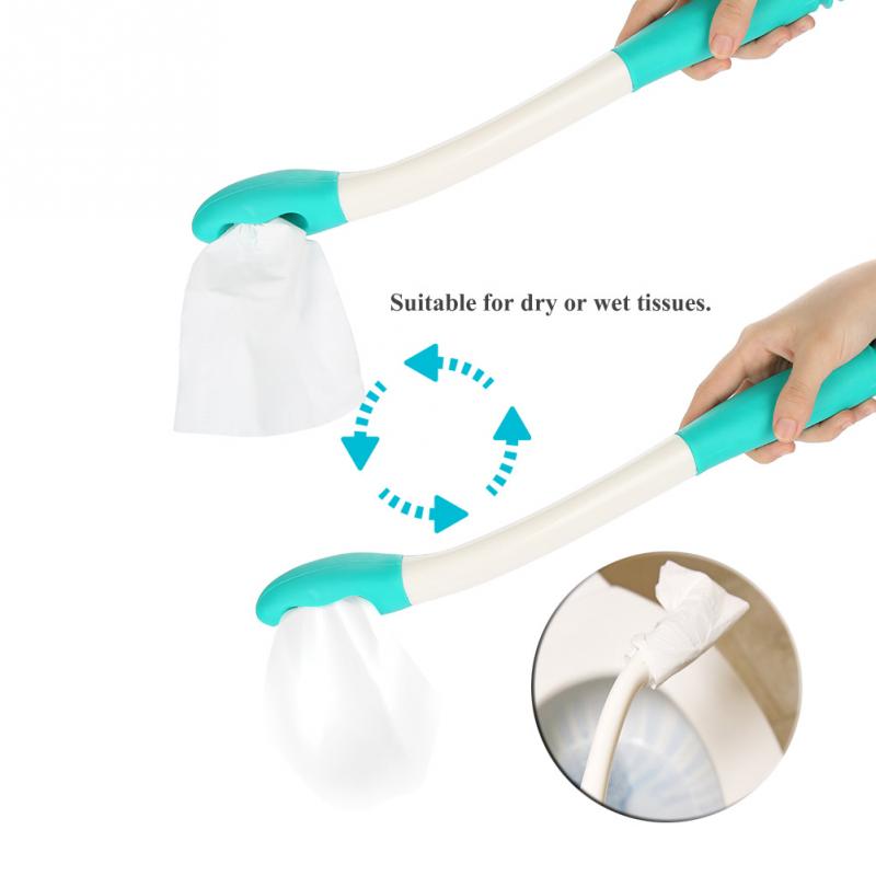 Langt håndtag rækkevidde komfort bund visker selv aftørring hjælpe holder toiletpapir greb selv aftørring hjælpe bevægelseshjælp hjælper