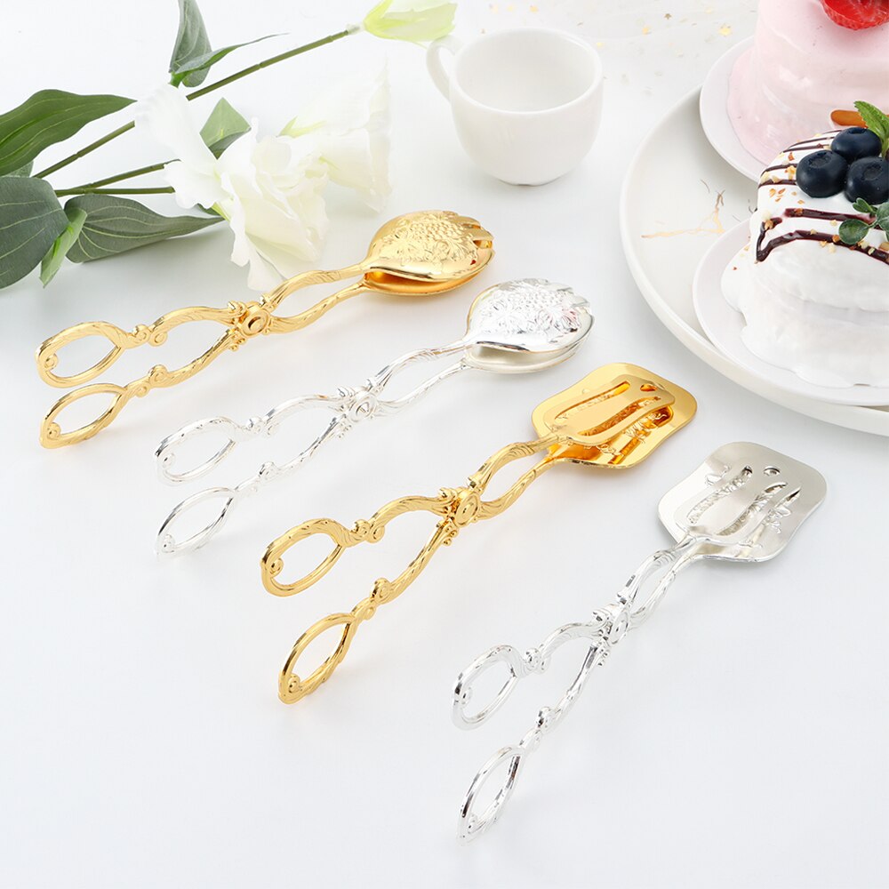 Pinza de aleación de Zinc para comida, plato de fruta y flores tallado en 3D, ensalada, postre, utensilios de cocina modernos para el hogar