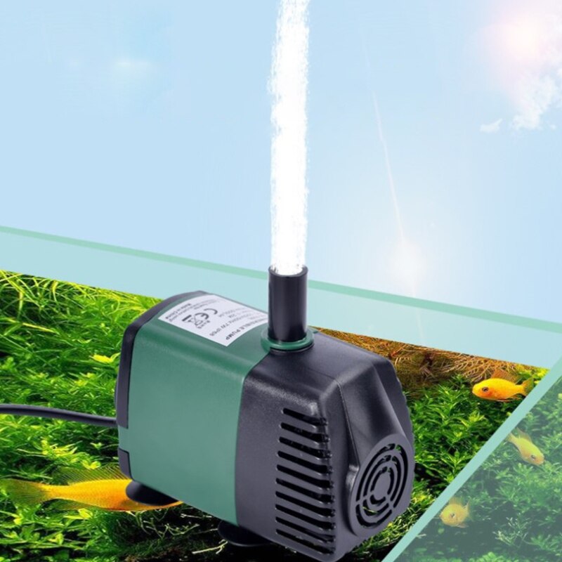 Mini Submersible Pump With Nozzle Super Silent Pond Aquarium Oxygen Pump Hydroponic Fish Tank Fountain Waterfall Fish Supplies