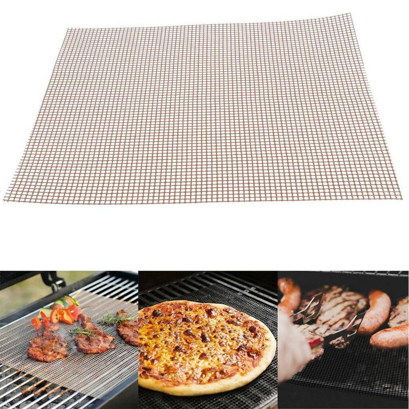 BBQ Grill Mesh Mat Reusable Teflon Cooking Sheet Heat Resistance Cooking Tool Non-Stick Barbecue Meat Tools