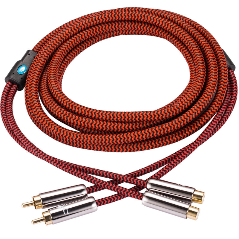 Cable de Audio Audiophile doble RCA macho a doble RCA hembra para amplificador de TV altavoz Subwoofer blindaje Cable RCA 1M 2M 3M 5M 10M