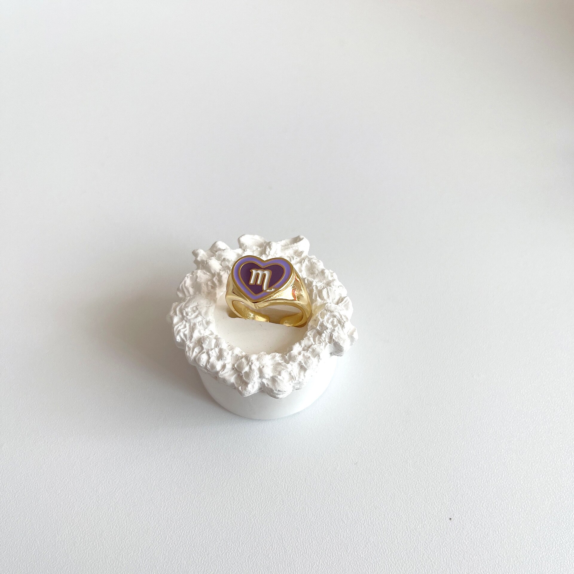 12 Constellation Liefde Ringen Voor Vrouwen Statement Epoxy Dubbele Hart Open Ring Meisje Olie Eenvoudige Ins Ring Party sieraden