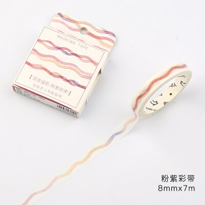 JUKUAI Aquarell Vergoldung Washi Klebeband DIY Dekoration Scrapbooking Planer Maskierung Band Klebeband Etikett-aufkleber Schreibwaren8123: 01 Rosa -Nein Vergoldung