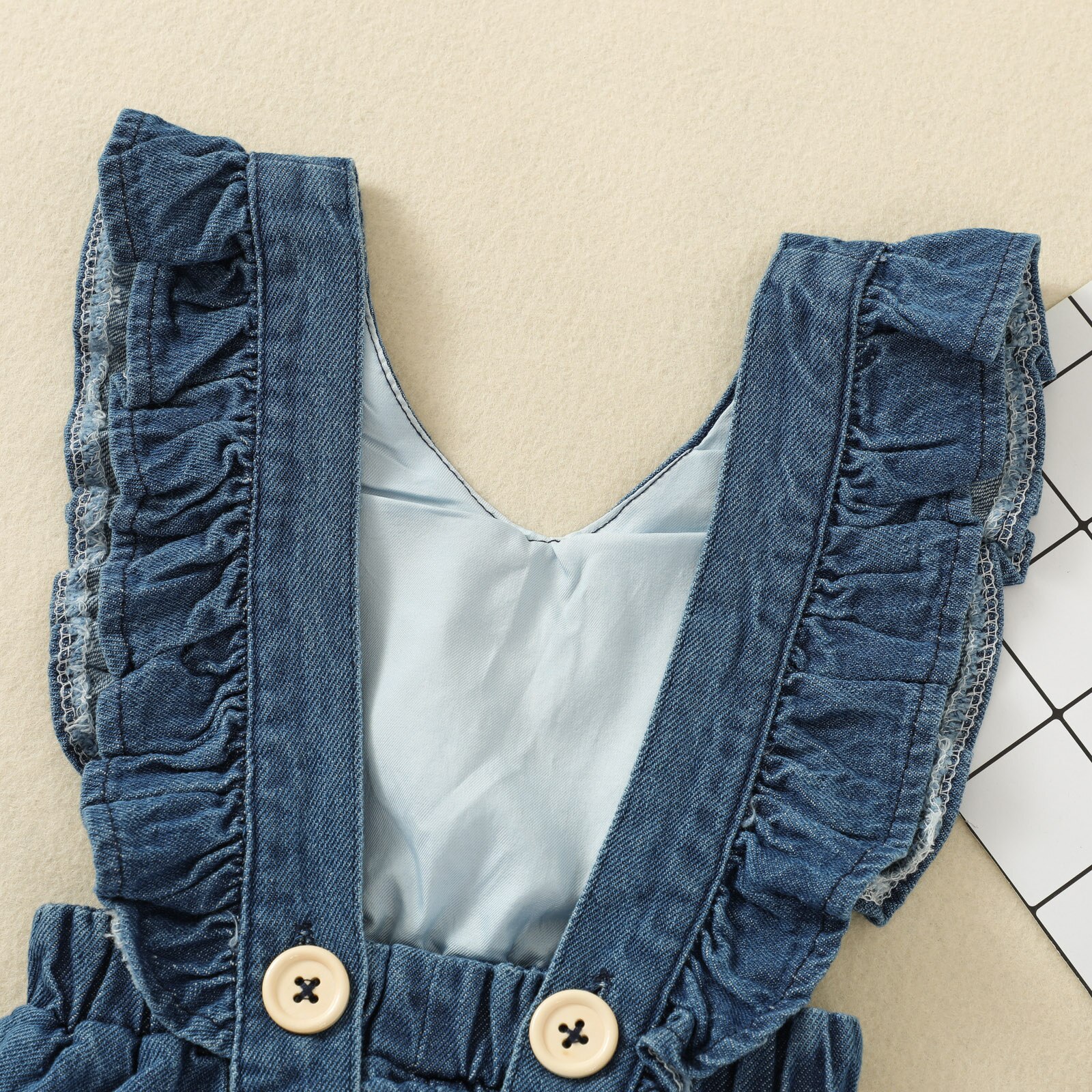 Pantalones vaqueros con tirantes para niños de 1 a 6 años, ropa para niñas pequeñas, monos sin mangas con volantes y espalda descubierta, traje para niños