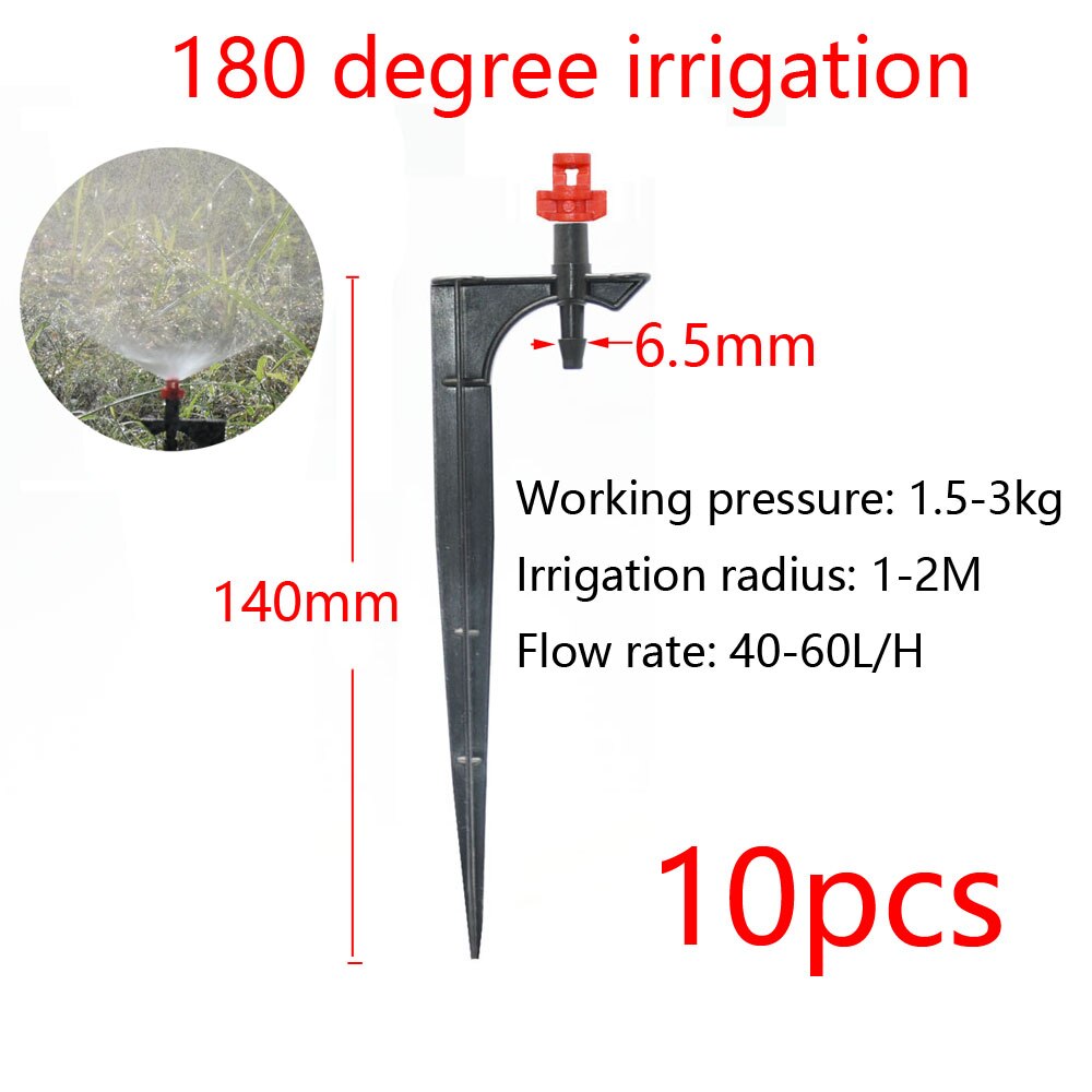 Gotero de riego ajustable de 90/180/360 grados, tierra de inserción, manguera de 4/7mm, riego de jardín, aspersor de vórtice giratorio de 13cm: S