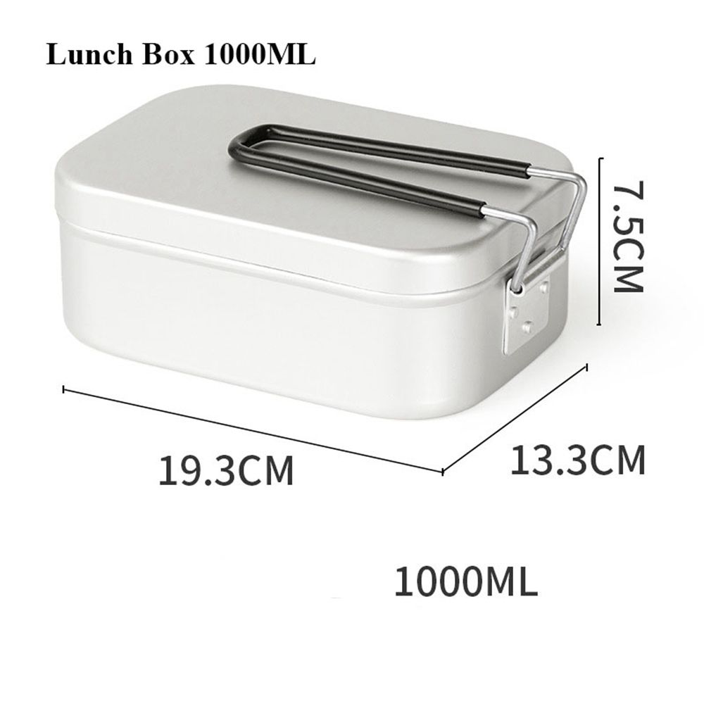 Aluminium Legierung Reise Werkzeug Geschirr Camping essen Containe Edelstahl Picknick Kasten Breafast Lagerung Mittagessen Kasten: 5