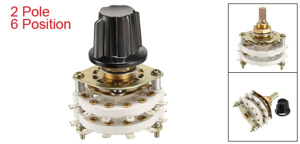 uxcell 1/4pcs Rotary Switch Selector 2 Pole 3/4/5/6/8/9/10/11 Position Selectable 1-2 Deck Band Channel Easily Turned: 2P6T K18-1
