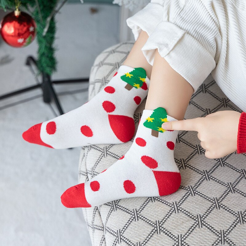 5 paia autunno e inverno nuovi calzini per bambini in cotone stile natalizio per bambini babbo natale calzini simpatici cartoni animati accessori per ragazzi
