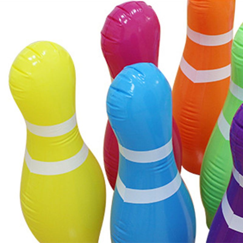 Juego de 7 Uds bolas de bolos inflables gigantes para niños juguete inflable para jugar al aire libre