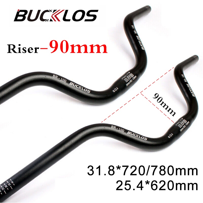 Bucklos mtb guiador 25.4mm guiador da bicicleta subir 90mm guiador m para brompton 31.8*720mm barra de bicicleta em forma de u 620/780mm