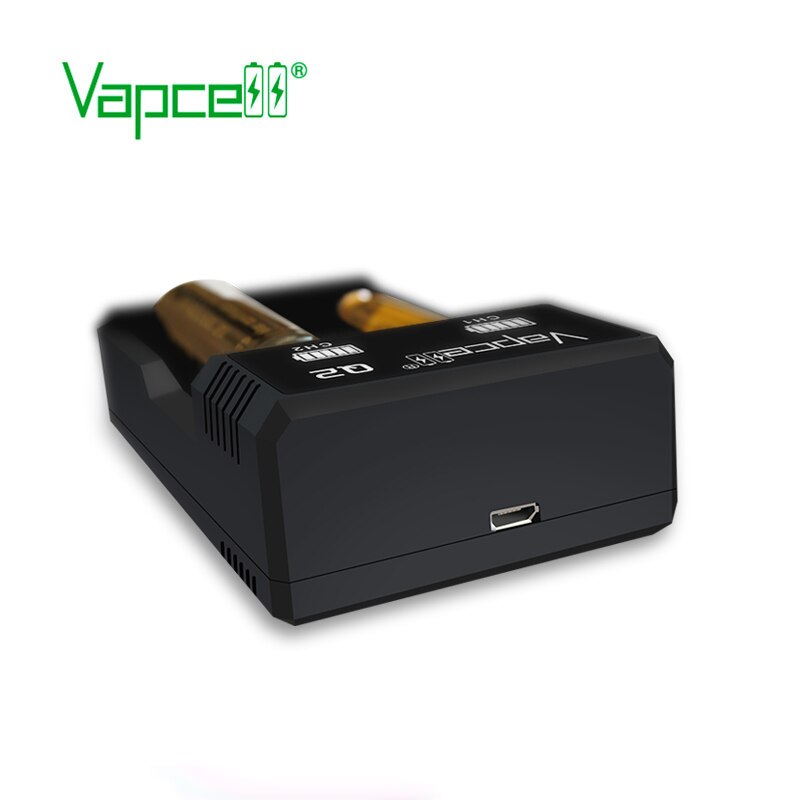 Vapcell Q2 charger simple Smart 2 Slot 1A Micro USB power LED indicator for Li-ion battery 21700 18650 18350 20700 charger