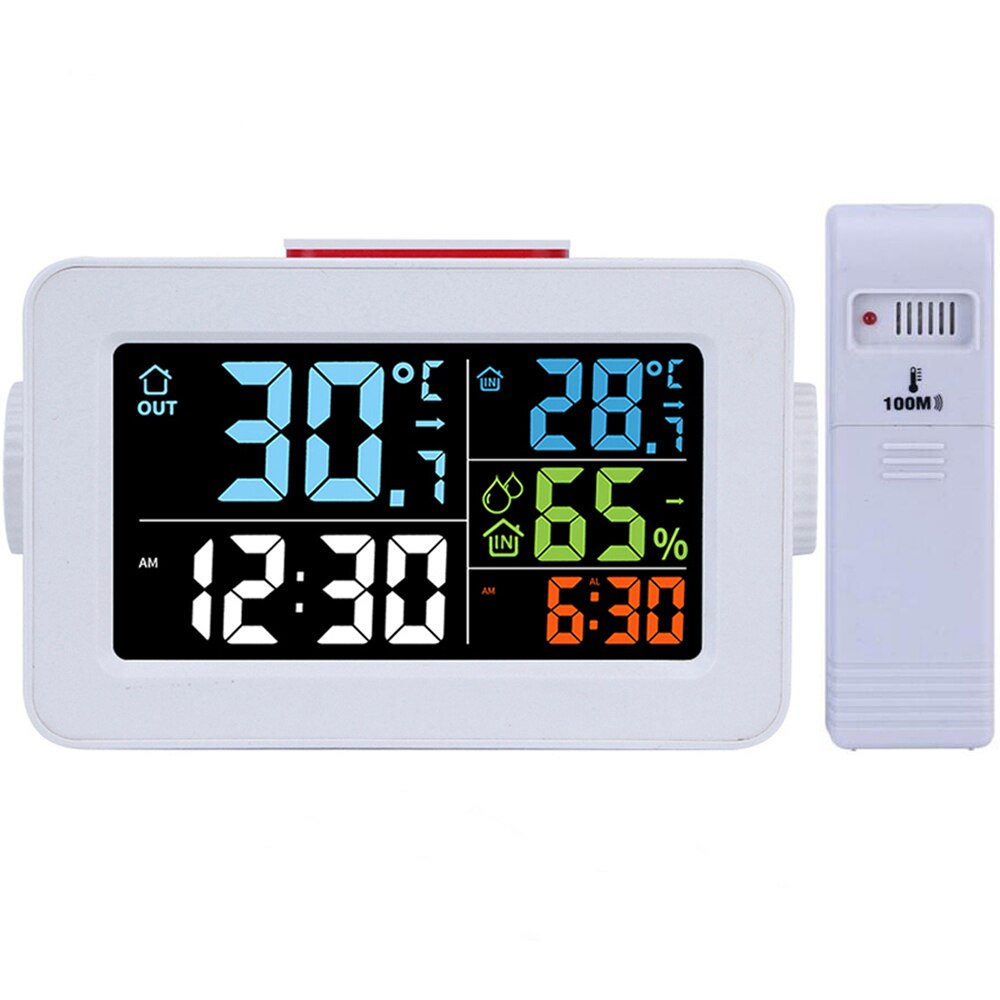 Digitale Bureau Led Wekker Met Snooze Thuis Temperatuur Thermometer Hygrometer Kleur Tafel Usb Telefoon Oplader Klok