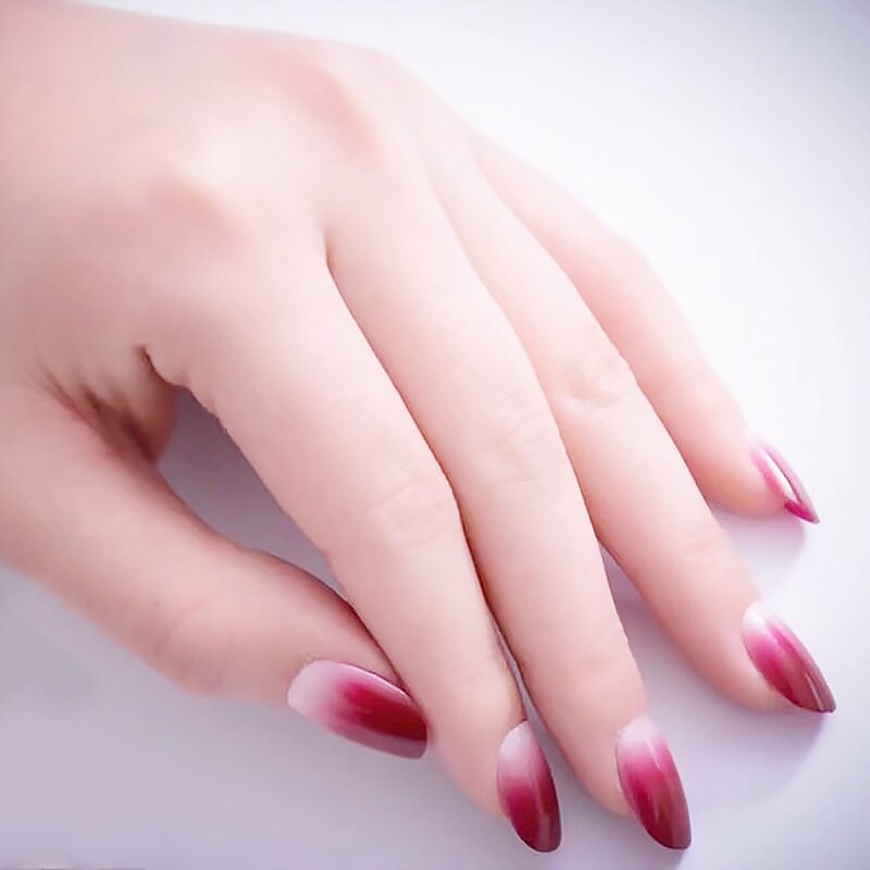 Romantische Korte Size Volledige Cover Nail Art Tips Met Lijm Meisjes Zoete Transparant Roze Gradiënt Nep Nagels Mode Valse Nagels