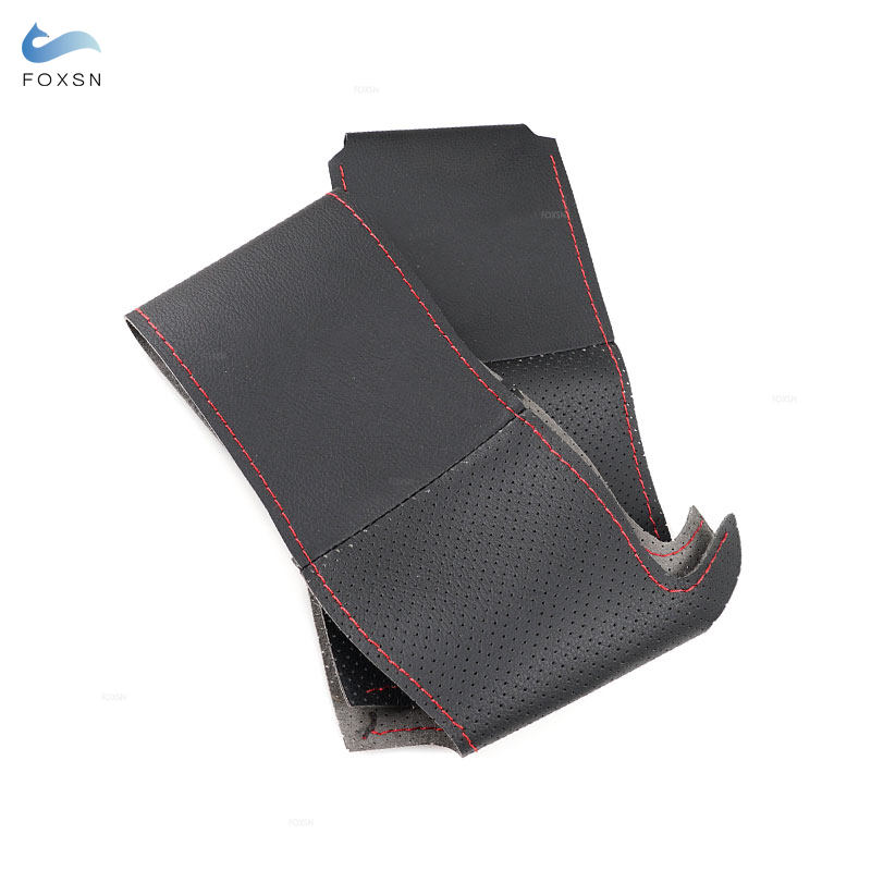 per BMW M sport F30 F32 F20 F10 F12 F45 F48 F15 F16 F25 F26 coprivolante per auto cucito a mano accessori interni in pelle: nero