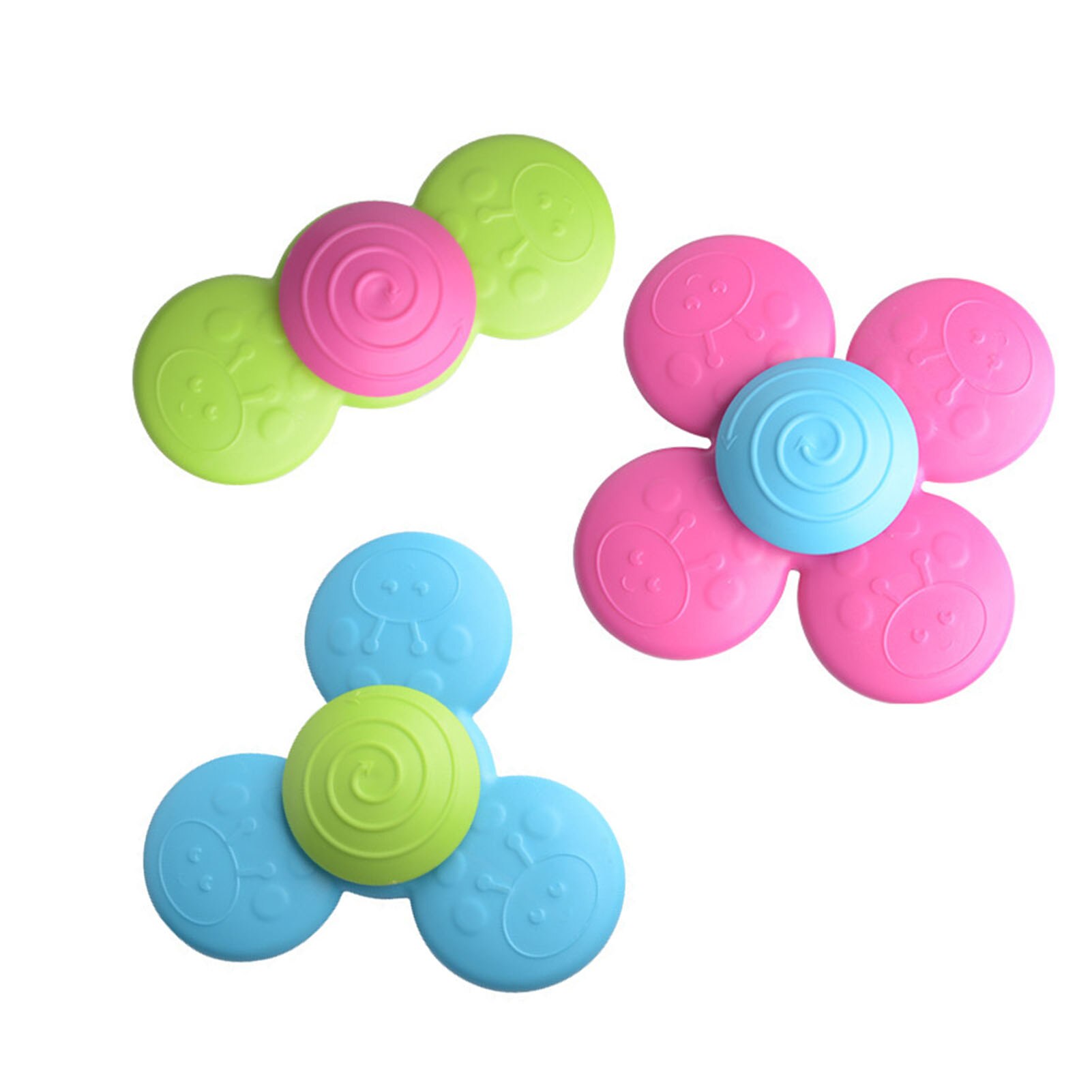 3Pcs Tol Bloem Zuignap Gyro Tol Traditionele Intelligentie Ontwikkeling Educatief Speelgoed Kinderen Klassieke Speelgoed