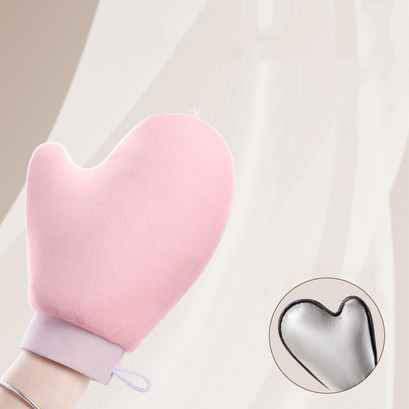 Body Lotion Glove Self-Tanning Mitt Double-Sided Prevents Sticky Hands Applicator Quick Dry Flocking Glove Makeup Applicator: Chocolate