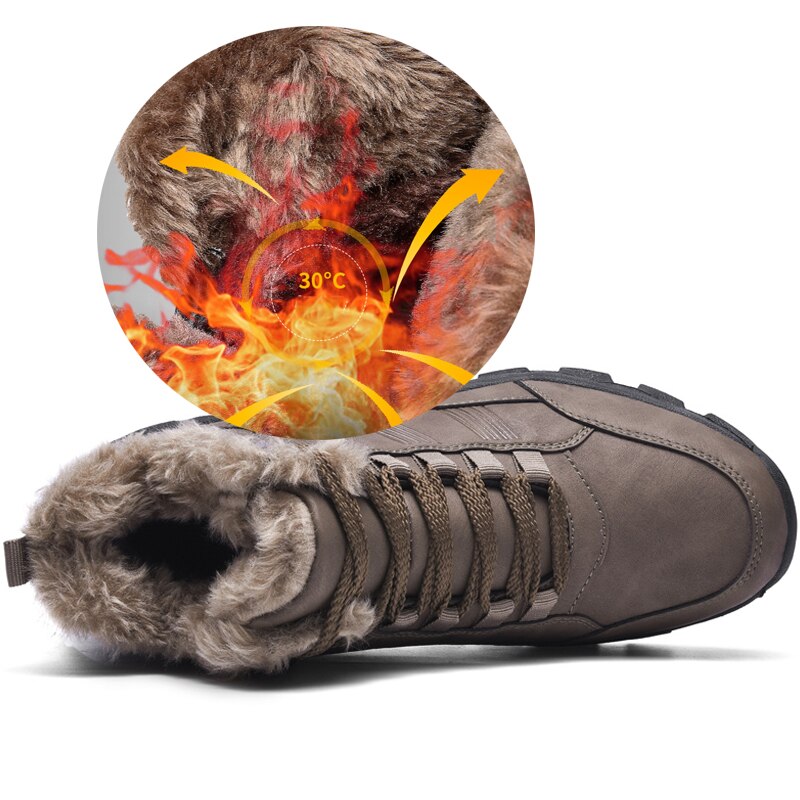Mannen Winter Laarzen Outdoor Warme Snowboots Mannen Winter Mannelijke Outdoor Wandelschoenen Zeer Warme Waterdichte Enkellaarsjes mannen Schoenen