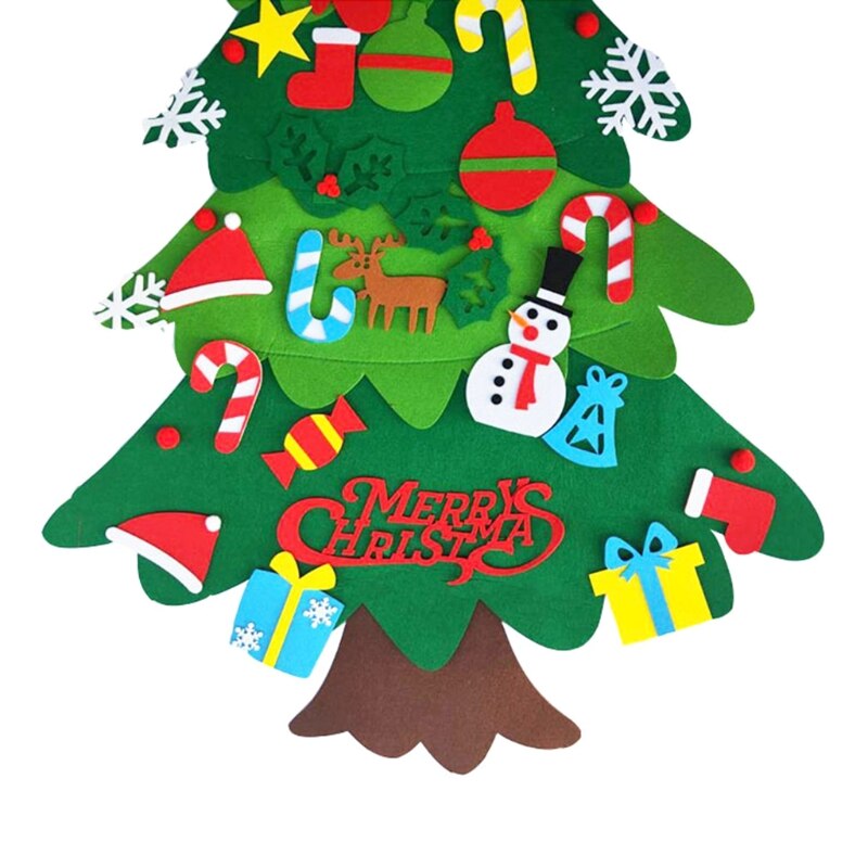 Kids Diy Vilt Kerstboom Decoratie Sneeuwpop Ornamenten Kinderen Jaar M76D