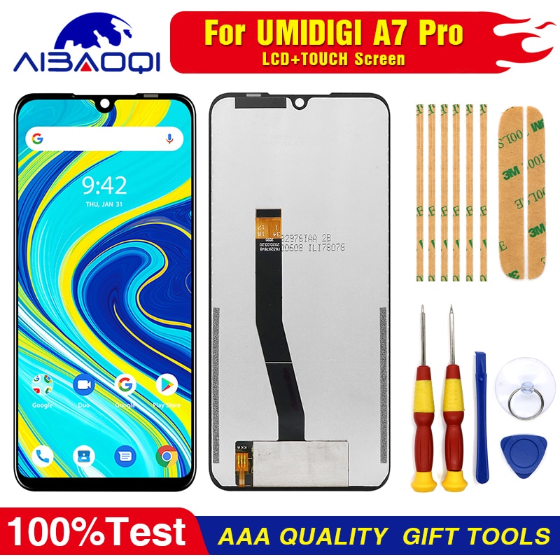 Nova tela de toque original lcd display lcd para umidigi a7 pro peças reposição + desmontar ferramenta